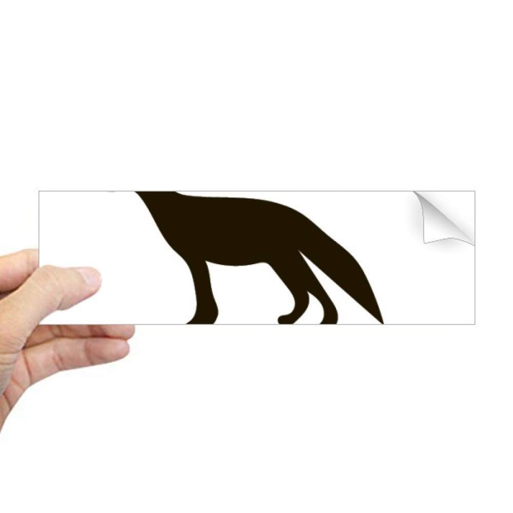 Autocollant renard noir rectangulaire pour carnet et fenêtre