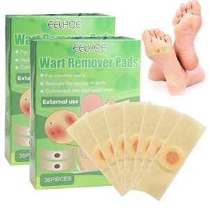 60pcs Verruca Treatment, Wart Remover, Plantar Wart Remover for Hands, Feet, Effective Deep Verruca Removal Pads Patches, Pain Relief, Non-irritating Wart Treatment for Adults