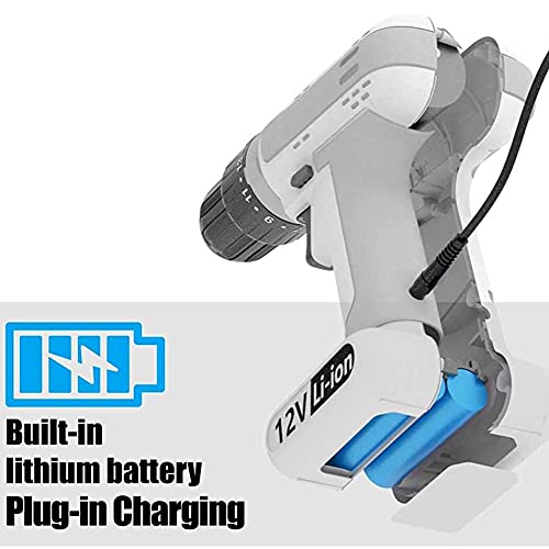 QHYXT Akku-Bohrschrauber, Akku-Schlagbohrschrauber 12 V Heimschrauber Schraubendreher-Set 18 + 3 Drehmomenteinstellung Elektroschrauber 1,5 Ah Lithium-Ionen-Akkus LED-Lampe, zum Bohren, Schrauben, – Bild 6