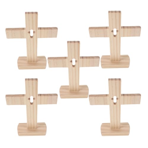 Cruz de madera cristiana para altar escritorio hogar diseño compacto y estable de pino 2