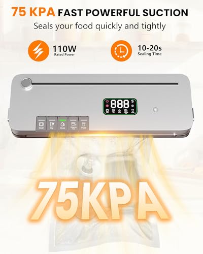 7 in 1 Food Vacuum Sealer Machine 75kPa Household Kitchen Sealer 20 Bags - image 2