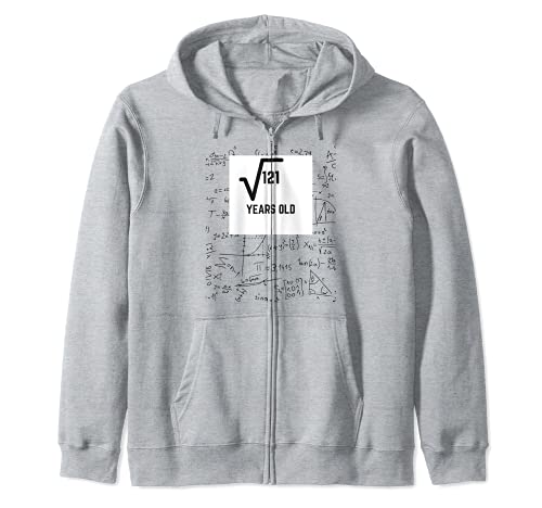 Square Root of 121 11th Birthday 11 Year Old Funny Math Gift Sudadera con Capucha