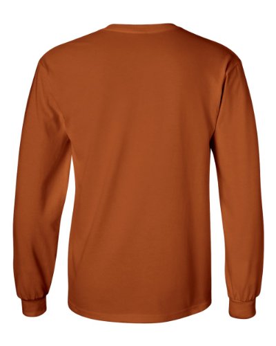 Joe's USA Men's Long Sleeve Cotton Crewneck T-Shirt Texas Orange-M
