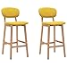 UnfadeMemory 2uds Taburete Bar de Cocina,Sillas Altas de Cocina,Sillas de Bar,Tapicería de Tela,Estilo Sencillo,45x47x92cm (Amarillo Mostaza)
