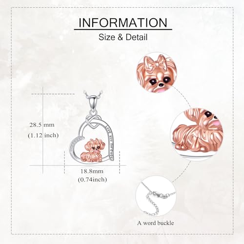 Dog Necklace 925 Sterling Silver Heart French Bulldog/Boston Terrier/Corgi/Dachshund/Yorkie Pendant Necklaces Dog Jewelry Gifts for Women4