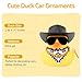 wonuu Rubber Duck Car Ornaments Duck Car Dashboard Decorations for Cool Car Accessories with Cowboy Hat Necklace and Sunglasses, A_Black Cowboy hat