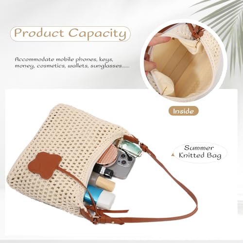 LUI SUI Women Handmade Crochet Hobo Purse Bag, Summer Beach Tote Bag, Knitted Vacation Travel Boho Bohemian Handbag 2026 by LUI SUI - Used condition - Image 6