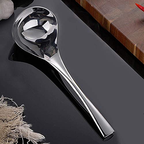 Tangfuren Soup Spoon Large Sus 304 Stainless Steel Soup Ladle Deeper Heavy Solid Long Handle Big Spoon Family Hotel Hot Pot Spoon thumb #7