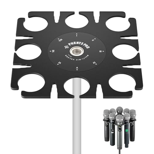 Support multi-microphone à 8 emplacements Phenyx Pro MA-H1 pour ranger vos micros