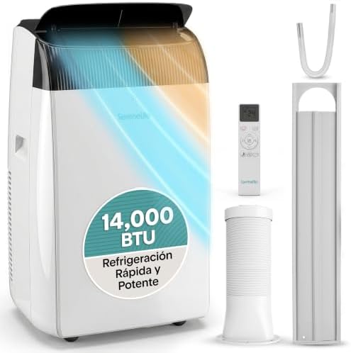 SereneLife Aire Acondicionado Portátil 14000 BTU, Climatizador 3 ...