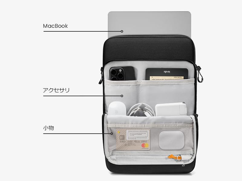 Amazon.co.jp: [tomtoc] 縦型 耐衝撃 13.3-14.5インチ パソコンバッグ
