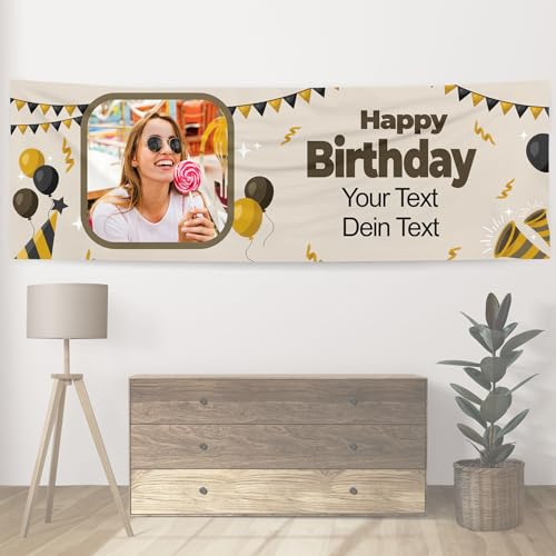 Bannière photo texte personnalisable grand format pour grand mur salon