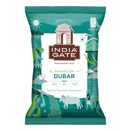 Image of India Gate Dubar Basmati Rice | Long Slender Grains | Fluffy & Non-Sticky | 1 kg