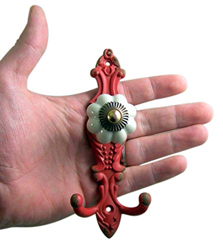 Metal Decorative Wall Hooks With Ceramic Knob Farmhouse Decor, 5 3/4 Inches, Set Of 4 #TOP3