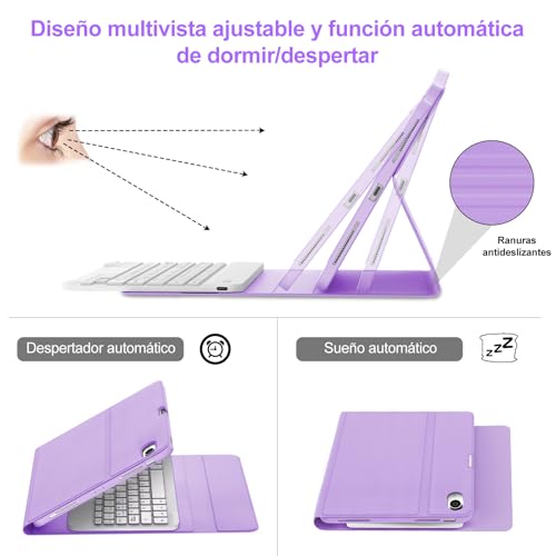 Teclado para iPad Air 11 M4 con Ñ Funda Bluetooth Desmontable 5
