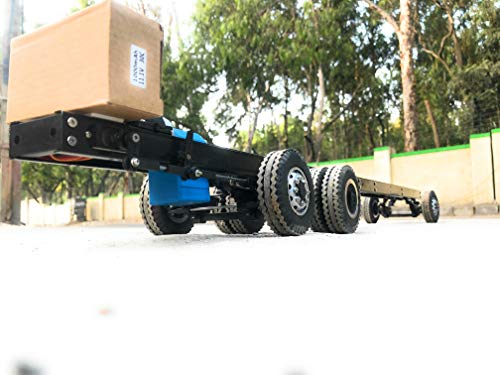 Image of indian scale art rc multi axle bus chassis. suitable for miniature scania bus chassis and volvo bus chassis scale 1:18-Black