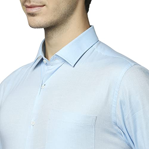 Image of Park Avenue Men's Cotton Blend Checks Pattern Slim Fit Semi Cutaway Collar Full Sleeve Formal Shirt