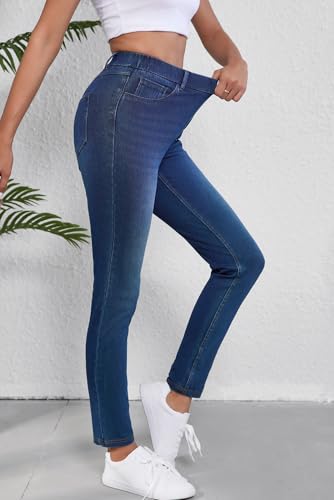 Women's Ashleigh Blue Stretchy Knit Casual Jeans with Multiple Pockets3