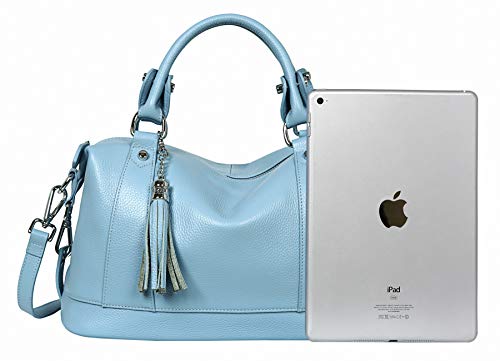 Image of HESHE Womens Genuine Leather Purse Satchel Tote Bags Ladies Real Leather Bags Crossbody Handbags