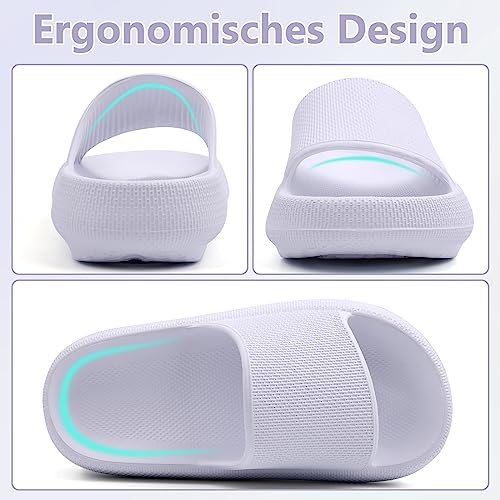 Buwege Unisex Kinder Badelatschen Jungen Mädchen Badeschlappen Cozy Slides Wolken Schlappen Original Eva Weiche Dicke Sohle rutschfeste Schwimmbad Strand Badeschuhe Tie-Dye-Färben 34 EU