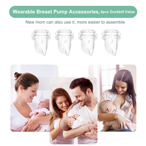 Image of 4pcs Duckbill Valve Wearable Breast Pump Replacement Parts Compatible with Mommed S21 /S19 /S18 Electric Electric Breastpump Accessories