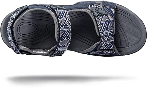 Atika Men's Open Toe Arch Support Strap Water Sandals, Outdoor Hiking Sandals, Lightweight Athletic Trail Sport Sandals, Havana 2 Ancient Blue, 8 #TOP4