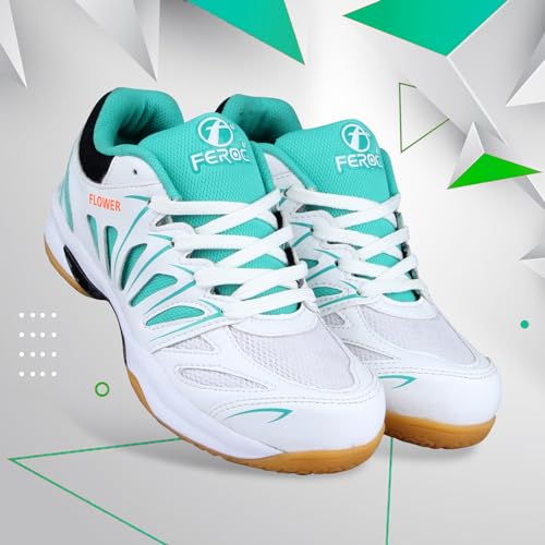 Image of FEROC Kids Badminton Shoes (Non Marking) Active Grip Lightweight & Durable Sole for Boys Girl Kids