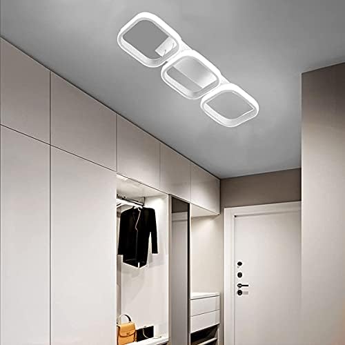 Ceiling Light 3 Rectangles LED Latest Cool White 6000k Simple White Aisle Light for Hallway Entrance Office Bedroom Kitchen Living Room 33W (White)