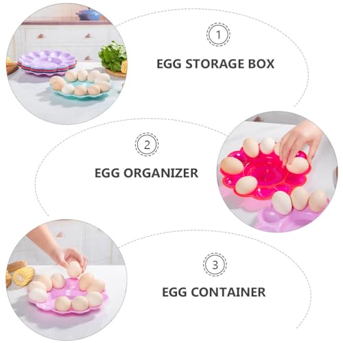 Miniatura 6 de Operitacx Bandeja De Huevos De Plástico Organizador De Huevos Para Cocina Y Comedor 9.4x9.4x1.2 Pulgadas Contenedor Estable Para Almacenamiento Y Exhibición