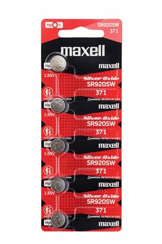 Image of Maxell 920 1.55V Silver Oxide SR920SW Button Cell Battery For Watche 5 Pcs