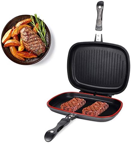 Miniatura 7 de Sartén de doble cara de aluminio fundido de 12.6 in, utensilios de cocina para el hogar, accesorios de cocina al aire libre