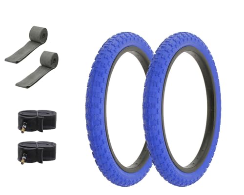 18" X 2.125" All Blue 2 Tires W/tubes & Rims Strips Al-1143 Comp Iii Style | (two Tire) + (two Standard Tube) + (two Rim Strip)