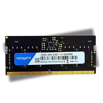 Memoria Midgard 8GB (1X8GB) DDR5 SODIMM 4800MHZ CL40 1,1V Para Notebook Laptop
