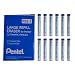 Pentel Refill Eraser For AL, AX and PD Series Pencils 5 Pcs/Tube, Box of 12 (PDE-1)