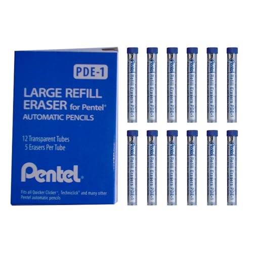 Gommes de recharge Pentel pour crayons AX AL PD tube de 12 pièces