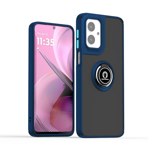 Jiajihua Compatible with Honor 100 Bracket Phone Case,Compatible with Honor 100 5G MAA-AN00 [Car Mount Magnetic Stand] [PC+TPU] Anti-Drop Blue