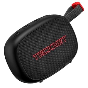 TECKNET Tragbare Bluetooth Lautsprecher, ultramagnetischer Mini Musikbox Klein Speaker IP67 Wasser- und staubdicht, 30h Spielzeit, Dualen Bass-Treibern TWS Kopplung für Dusche/Outdoor/Reisen​​/Wandern