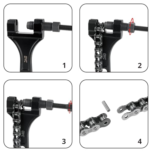 Image of DYC 420 Chain 138 Links Cut-to-Fit w /Master Link & Chain Breaker Tool for Mini Bike, Pit Bike, Dirt Bike, ATV & Go Kart (Coleman, Baja, SSR, TaoTao, Coolster, Apollo, Kazuma, TrailMaster, Massimo)