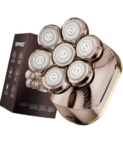Image of 7D Head Shavers for Bald Men| Head & Face, IPX7 Waterproof Grey-Gold