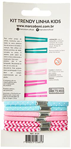Marco Boni Kit Trendy Kids Fashion Com 6 Elasticos 6 Tic Tacs 8125 Cores Sortidas Tamanho Único 12 U