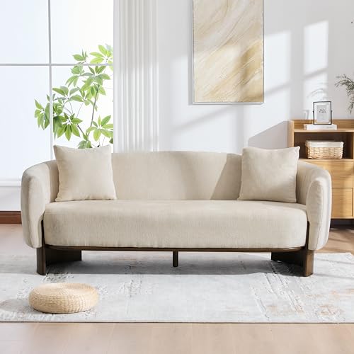 Christopher Knight Home 81 inch Curved Boucle Sofa with Wooden