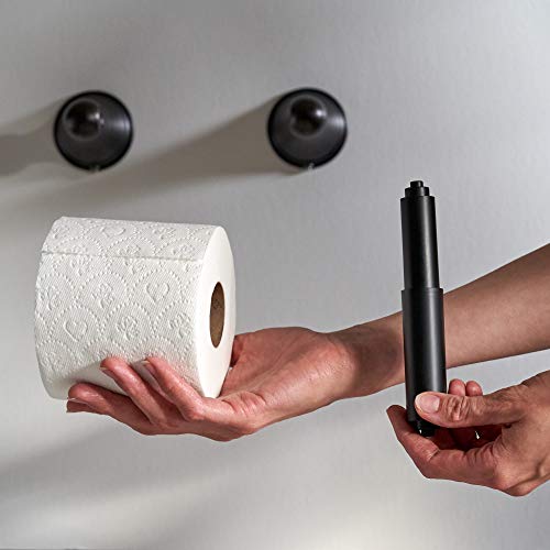 Qualihome Black Spring Loaded Toilet Paper Holder Rod #TOP29