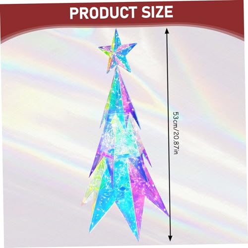 Árbol de Navidad prismático de 21 pulgadas con acabado iridiscente y USB 6