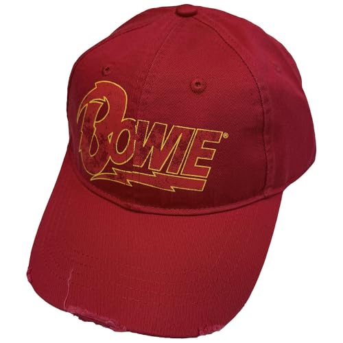 Image of David Bowie Baseball Cap Flash Logo Official Red Snapback One Size