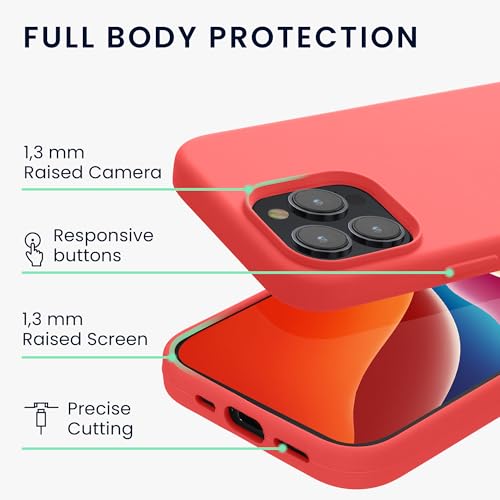 kwmobile Case Compatible with iPhone 15 Pro Case - Slim Soft TPU Silicone Cover - Neon Coral by kwmobile - Used condition - Image 4