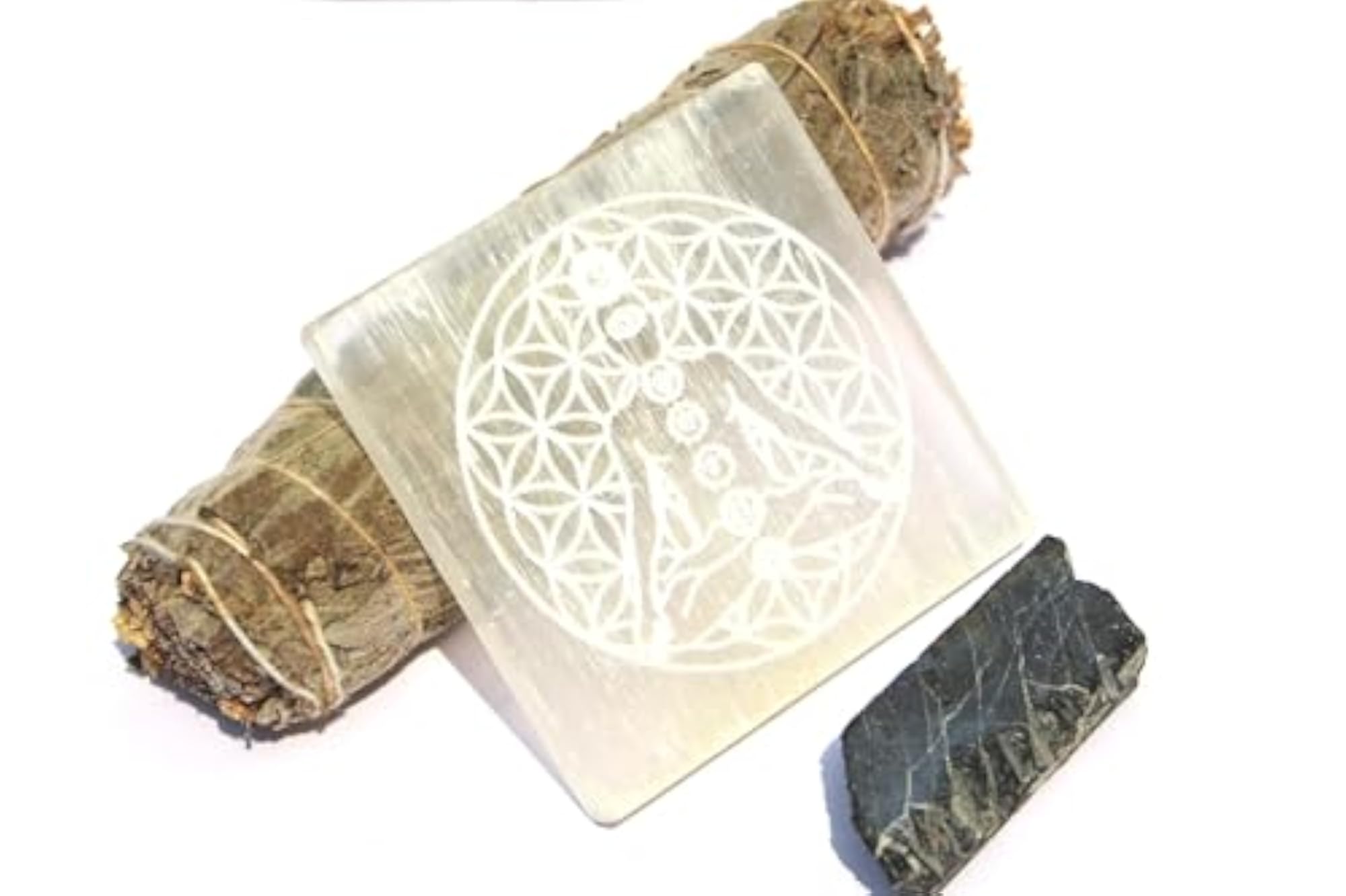 Jet Crystal Cleansing Kit with Energized Stones for Healing