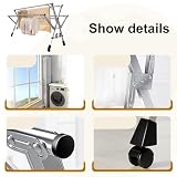 Składany suszarka do ubrań, Clothes Drying Rack Folding Outdoor Indoor 200Cm, Heavy Duty Stainless Steel Laundry(200cm)