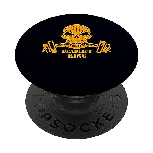 Deadlift King Skull Bodybuilding Powerlifting Workout Gym PopSockets PopGrip Adhésif