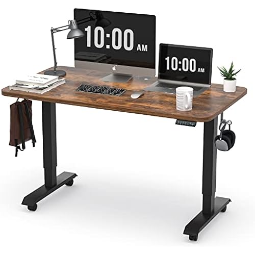 Monomi 48" x24“ Electric Height Adjustable Standing Desk,Rustic Brown