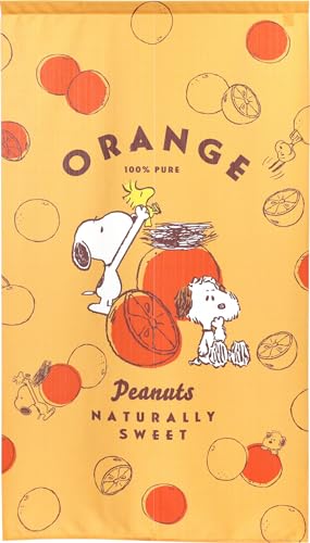 のれん工房 のれん スヌーピー グッズ タペストリー ポスター PEANUTS フルーツシリーズ オレンジ 幅85×丈150cm 日本製 21767